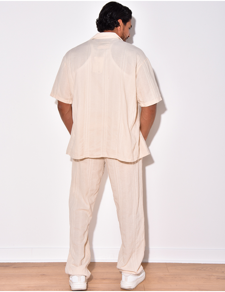 Ensemble pantalon et chemise texturé Ensemble pantalon et chemise texturé