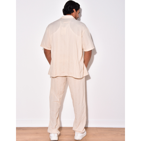 Ensemble pantalon et chemise texturé Ensemble pantalon et chemise texturé