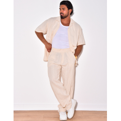 Ensemble pantalon et chemise texturé Ensemble pantalon et chemise texturé