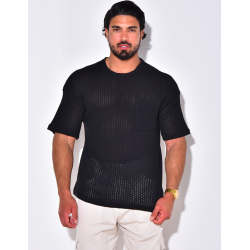 T-shirt ajouré à poches T-shirt ajouré à poches