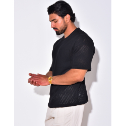 T-shirt ajouré à poches T-shirt ajouré à poches