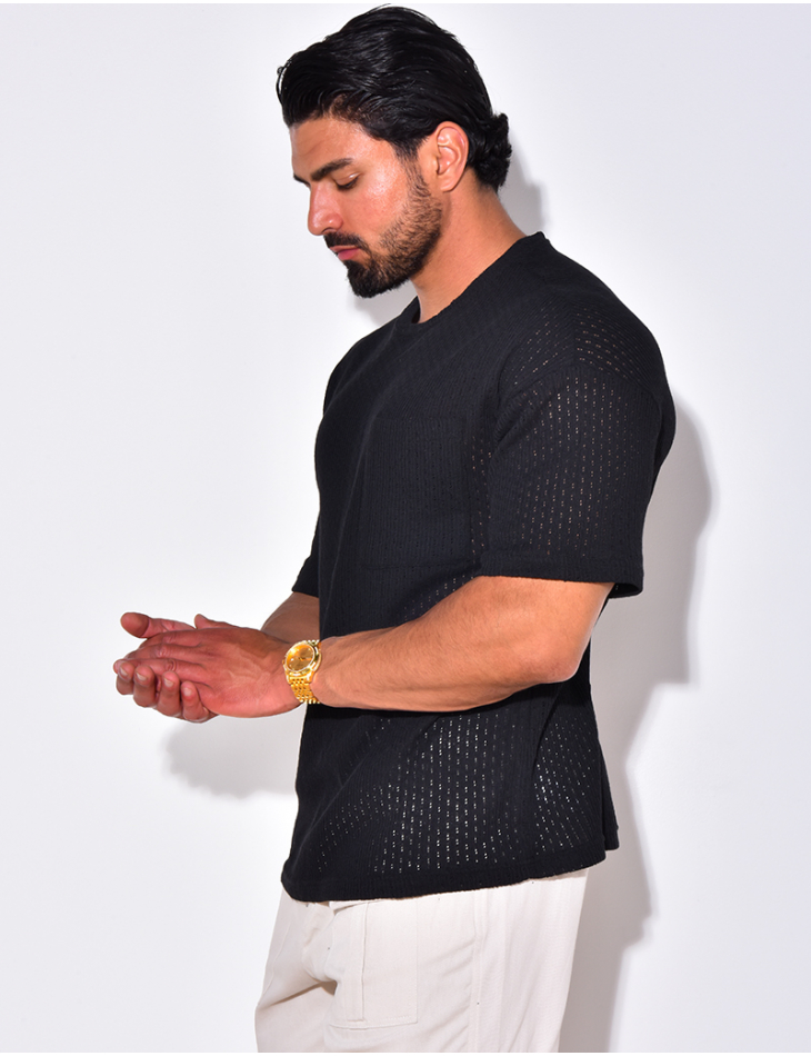 T-shirt ajouré à poches T-shirt ajouré à poches