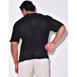 T-shirt ajouré à poches T-shirt ajouré à poches