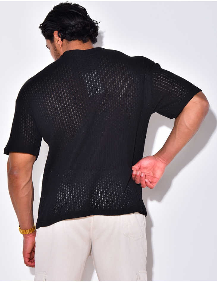 T-shirt ajouré à poches T-shirt ajouré à poches