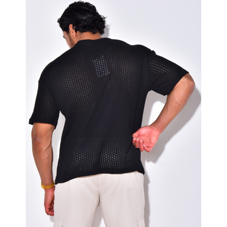 T-shirt ajouré à poches T-shirt ajouré à poches