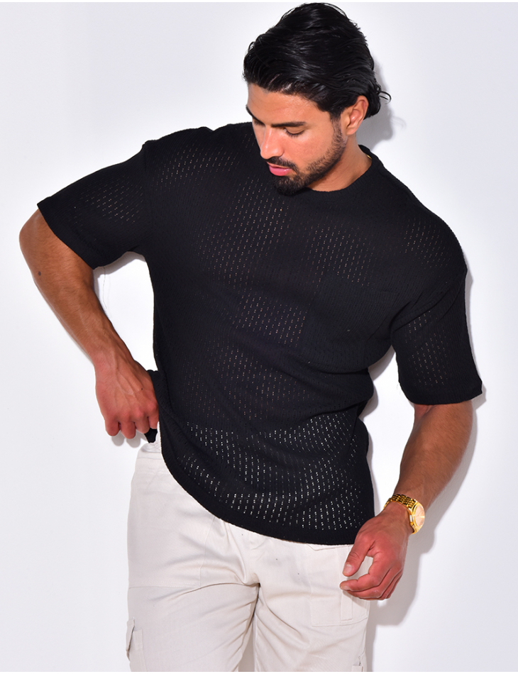 T-shirt ajouré à poches T-shirt ajouré à poches