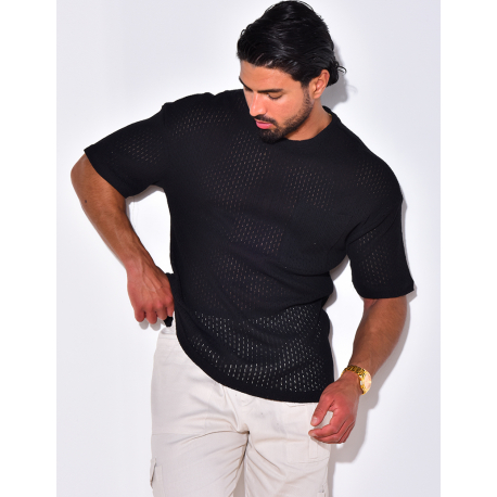 T-shirt ajouré à poches T-shirt ajouré à poches