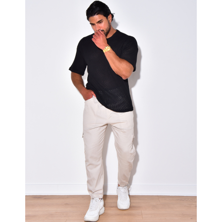 T-shirt ajouré à poches T-shirt ajouré à poches