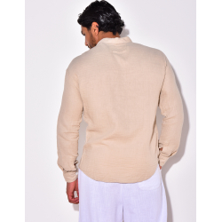 Chemise lin uni à poches Chemise lin uni à poches