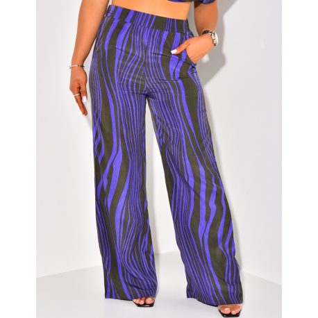 Pantalon coupe droite à motif Pantalon coupe droite à motif