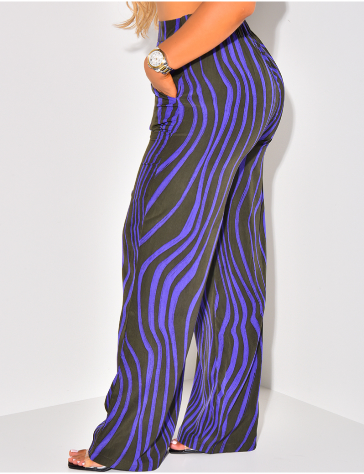 Pantalon coupe droite à motif Pantalon coupe droite à motif