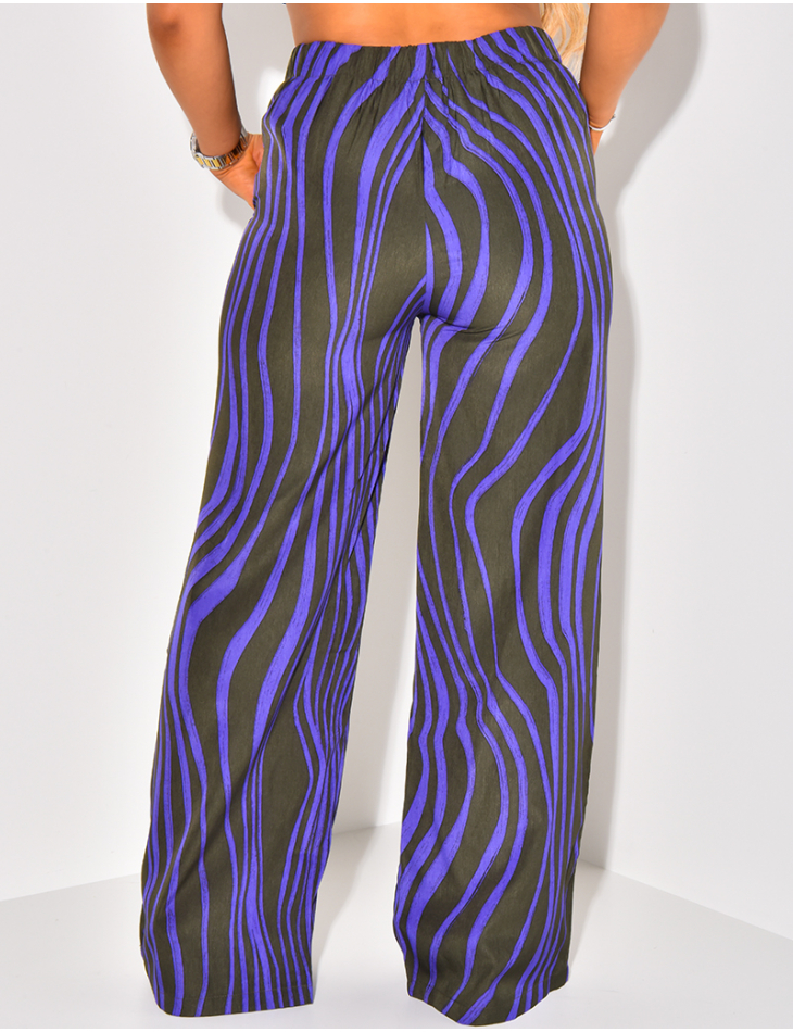 Pantalon coupe droite à motif Pantalon coupe droite à motif