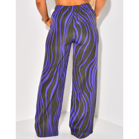 Pantalon coupe droite à motif Pantalon coupe droite à motif