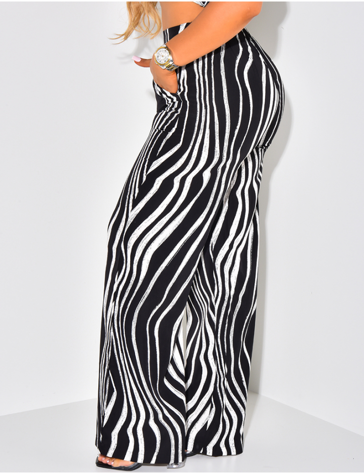 Pantalon coupe droite à motif Pantalon coupe droite à motif