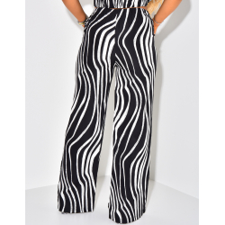 Pantalon coupe droite à motif Pantalon coupe droite à motif