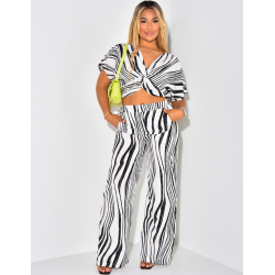 Top cache coeur à rayures