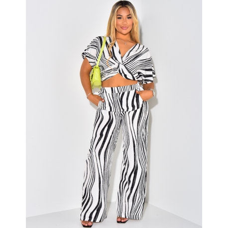 Top cache coeur à rayures