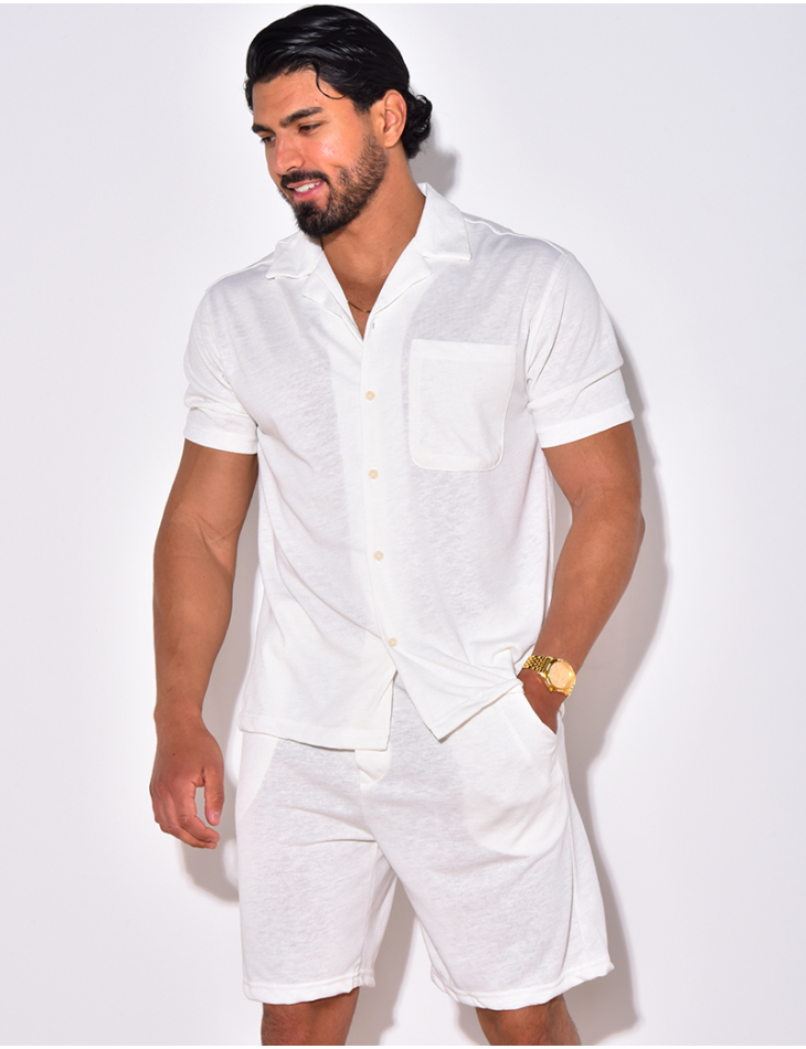 Ensemble chemise et short chiné Ensemble chemise et short chiné
