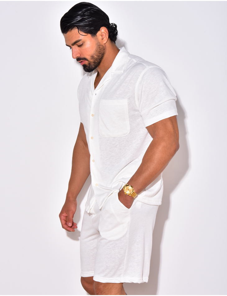 Ensemble chemise et short chiné Ensemble chemise et short chiné