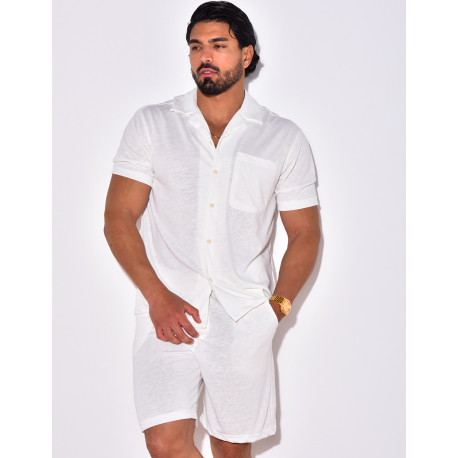Ensemble chemise et short chiné Ensemble chemise et short chiné