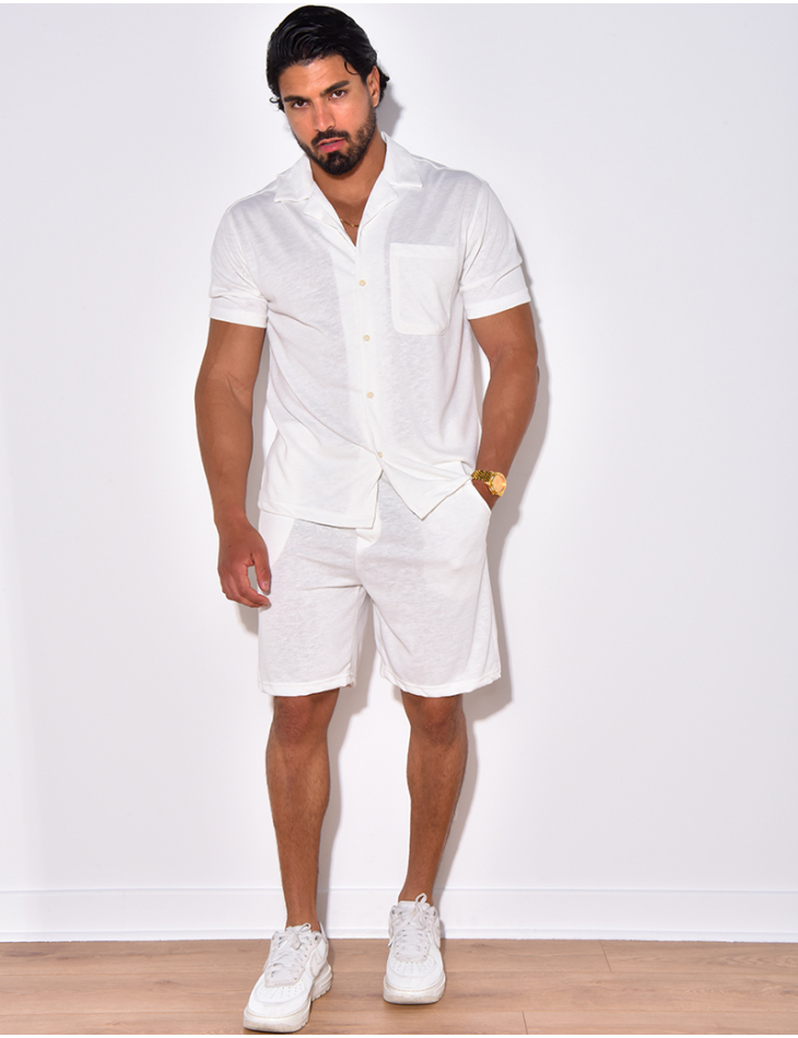 Ensemble chemise et short chiné Ensemble chemise et short chiné