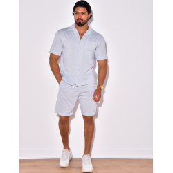 Ensemble chemise et short chiné Ensemble chemise et short chiné