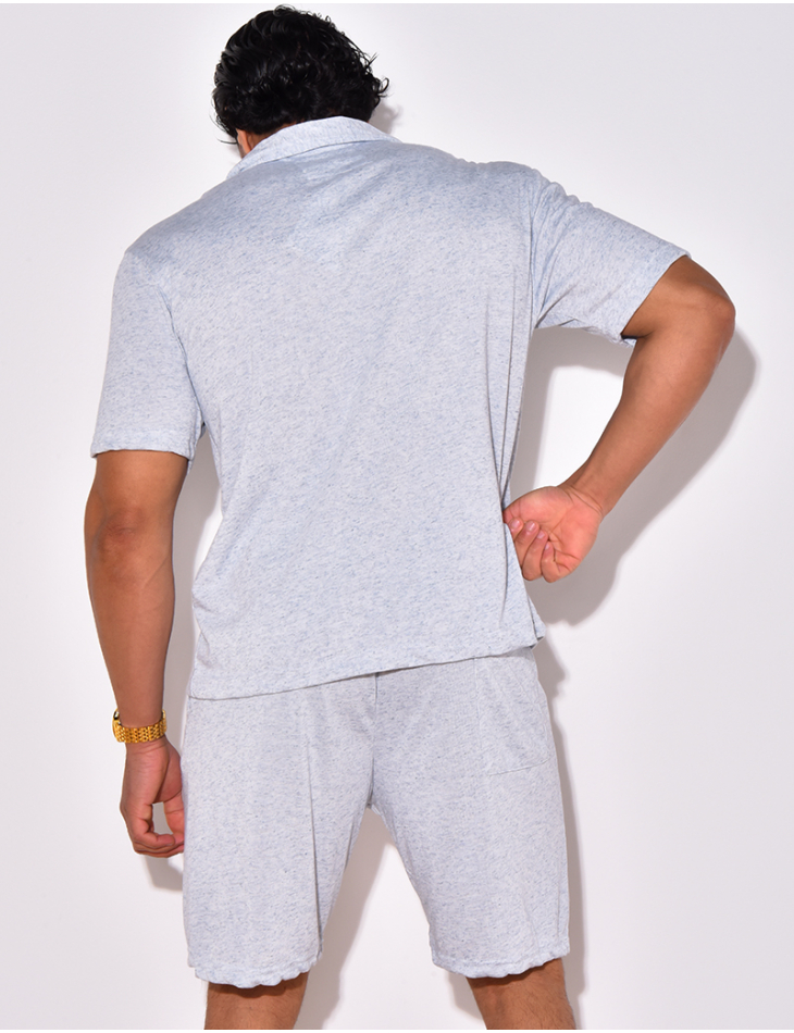 Ensemble chemise et short chiné Ensemble chemise et short chiné