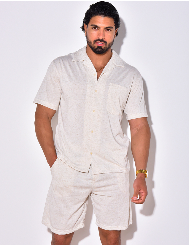Ensemble chemise et short chiné Ensemble chemise et short chiné