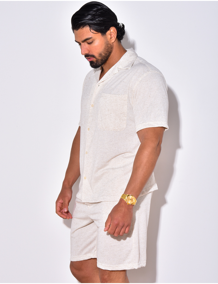 Ensemble chemise et short chiné Ensemble chemise et short chiné