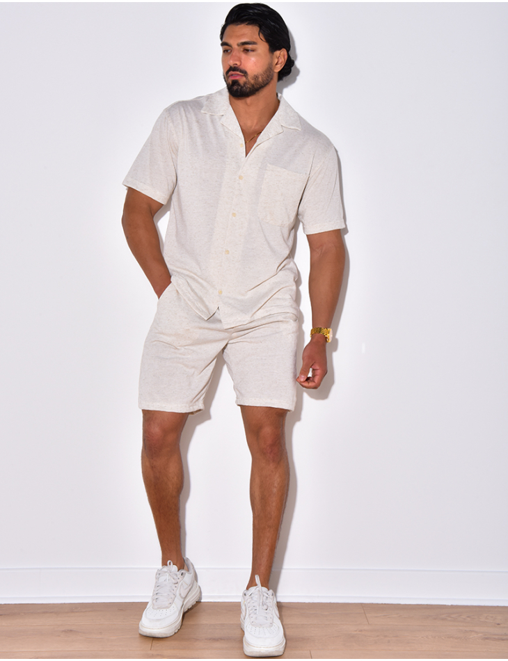 Ensemble chemise et short chiné Ensemble chemise et short chiné