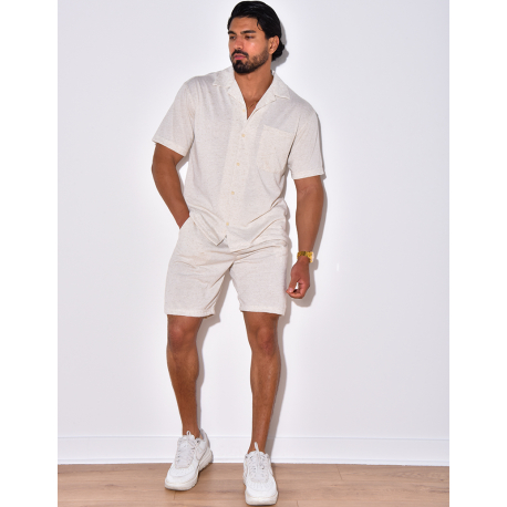 Ensemble chemise et short chiné Ensemble chemise et short chiné