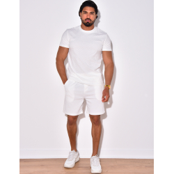 Ensemble short et t-shirt à relief Ensemble short et t-shirt à relief