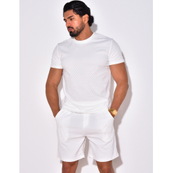 Ensemble short et t-shirt à relief Ensemble short et t-shirt à relief