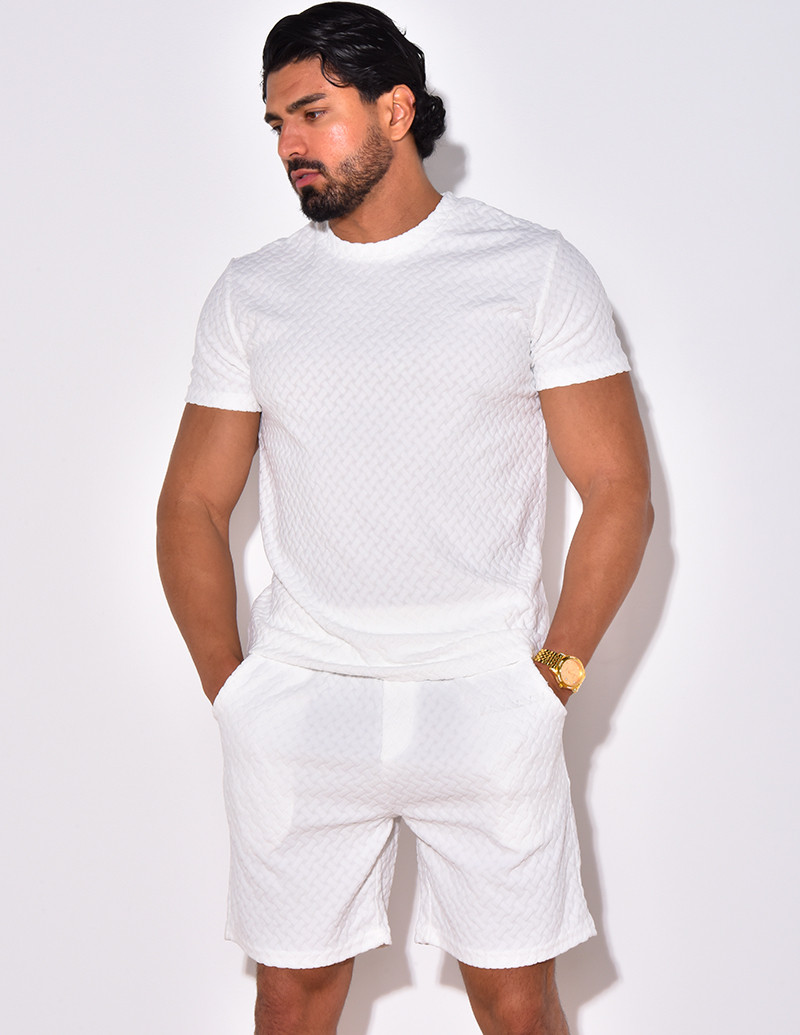 Ensemble short et t-shirt à relief