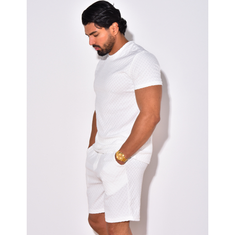 Ensemble short et t-shirt à relief Ensemble short et t-shirt à relief