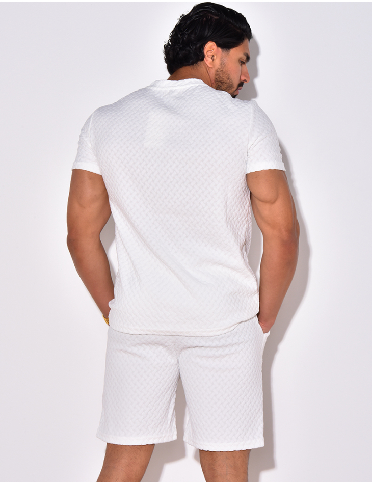 Ensemble short et t-shirt à relief Ensemble short et t-shirt à relief