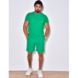 Ensemble short et t-shirt à relief