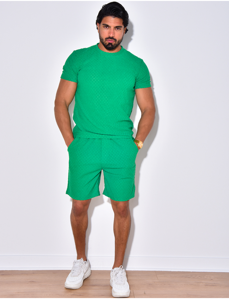 Ensemble short et t-shirt à relief