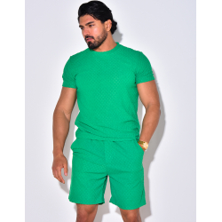 Ensemble short et t-shirt à relief