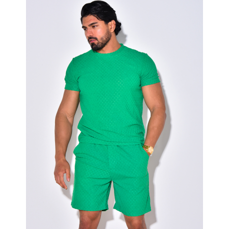 Ensemble short et t-shirt à relief