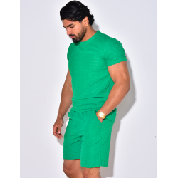 Ensemble short et t-shirt à relief