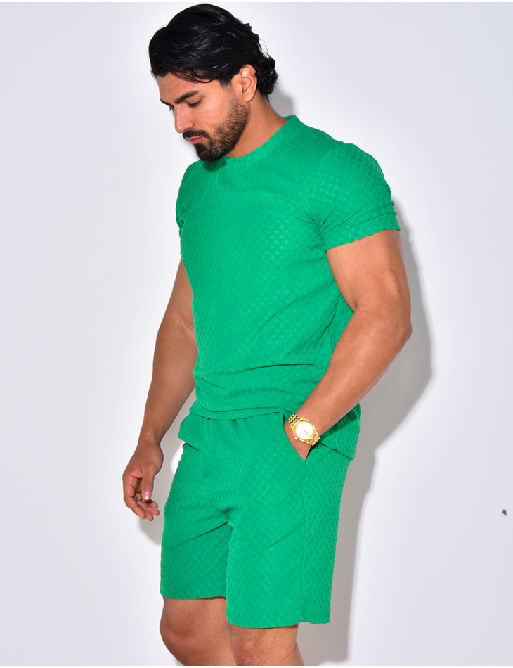 Ensemble short et t-shirt à relief