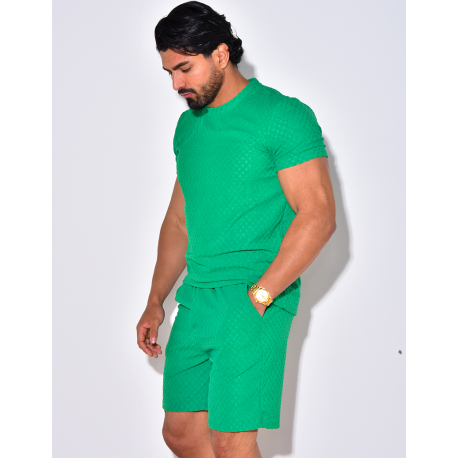Ensemble short et t-shirt à relief