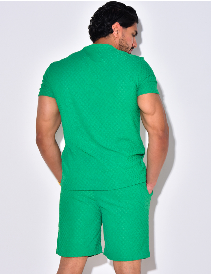 Ensemble short et t-shirt à relief