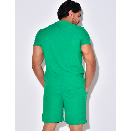 Ensemble short et t-shirt à relief