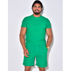 Ensemble short et t-shirt à relief
