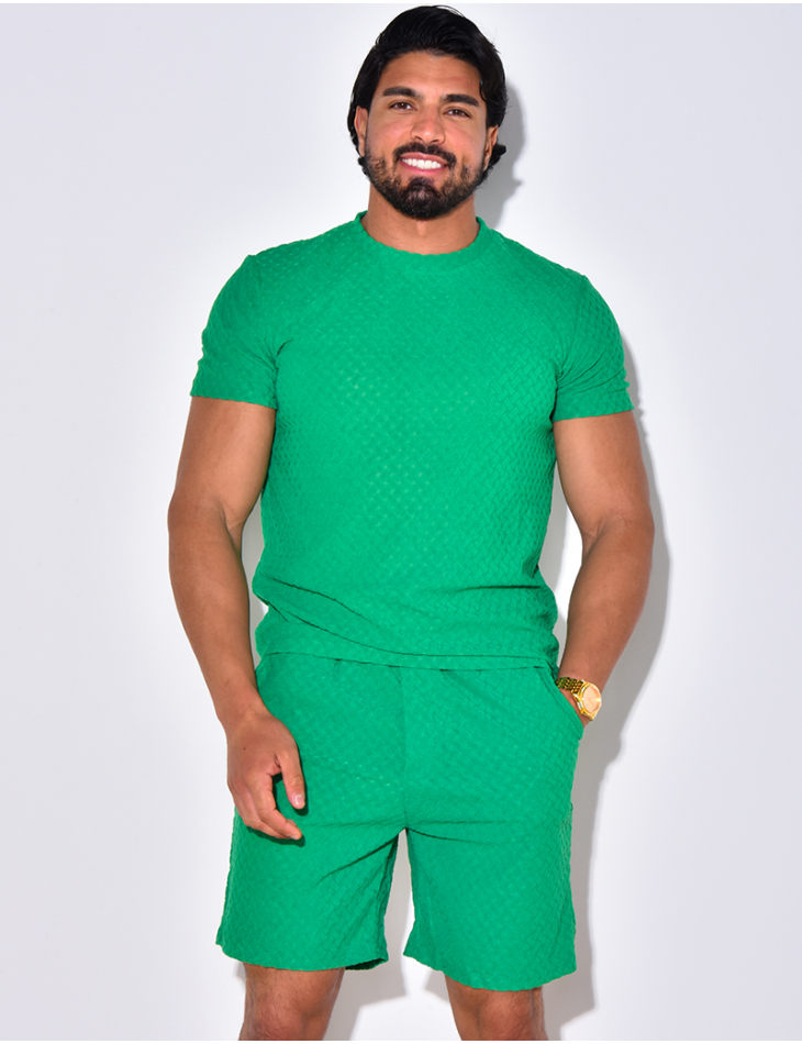 Ensemble short et t-shirt à relief