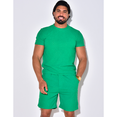 Ensemble short et t-shirt à relief