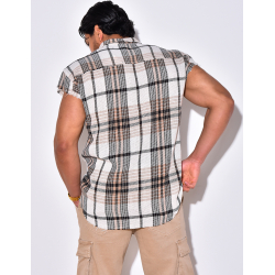 Chemise à rayure avec manches effillochées