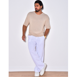 T-shirt uni en maille ajourée T-shirt uni en maille ajourée